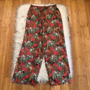 Jane + Delance Tropical Animal Novelty Prints Vacation Wide Leg Womens Pants S